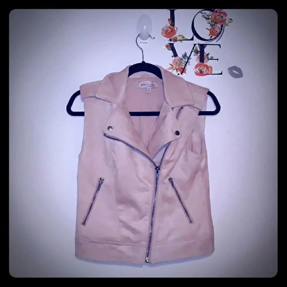Philosophy Dusty Rose Vegan Suede Moto Ves… - Picture 1 of 8